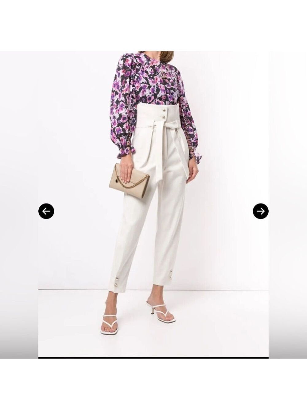 Iro Elegant Cream High-Waisted Pants